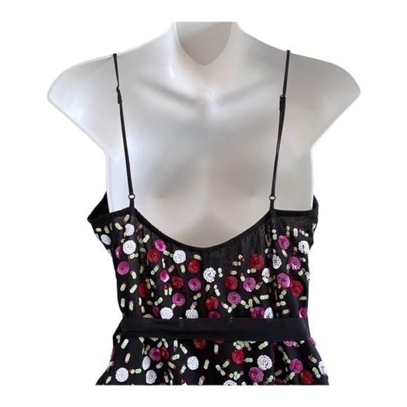 LPA x Revolve Black Beaded Sequin Floral Maxi Wrap Gown Small NWT - Picture 12 of 15